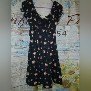 Chic Black Floral Mini Dress